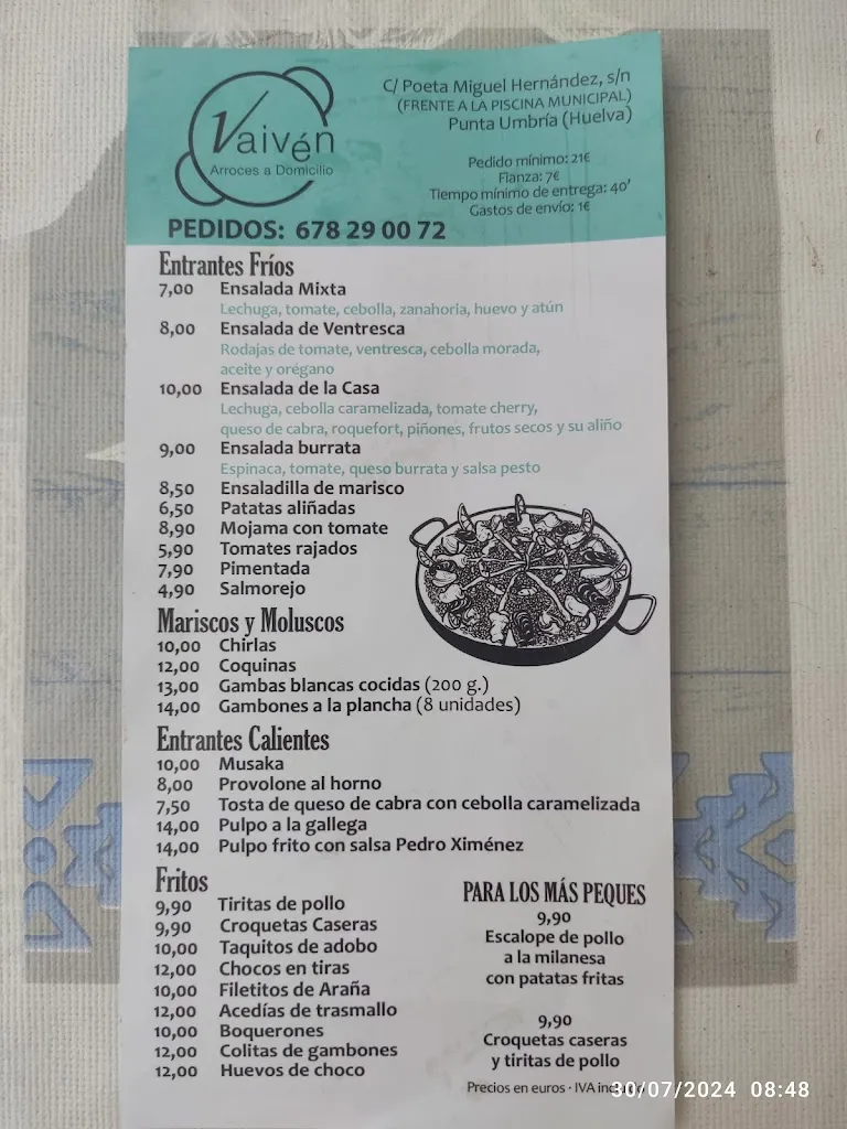 Menu_Vaivén Arroces y Paellas_Punta Umbría_image_2