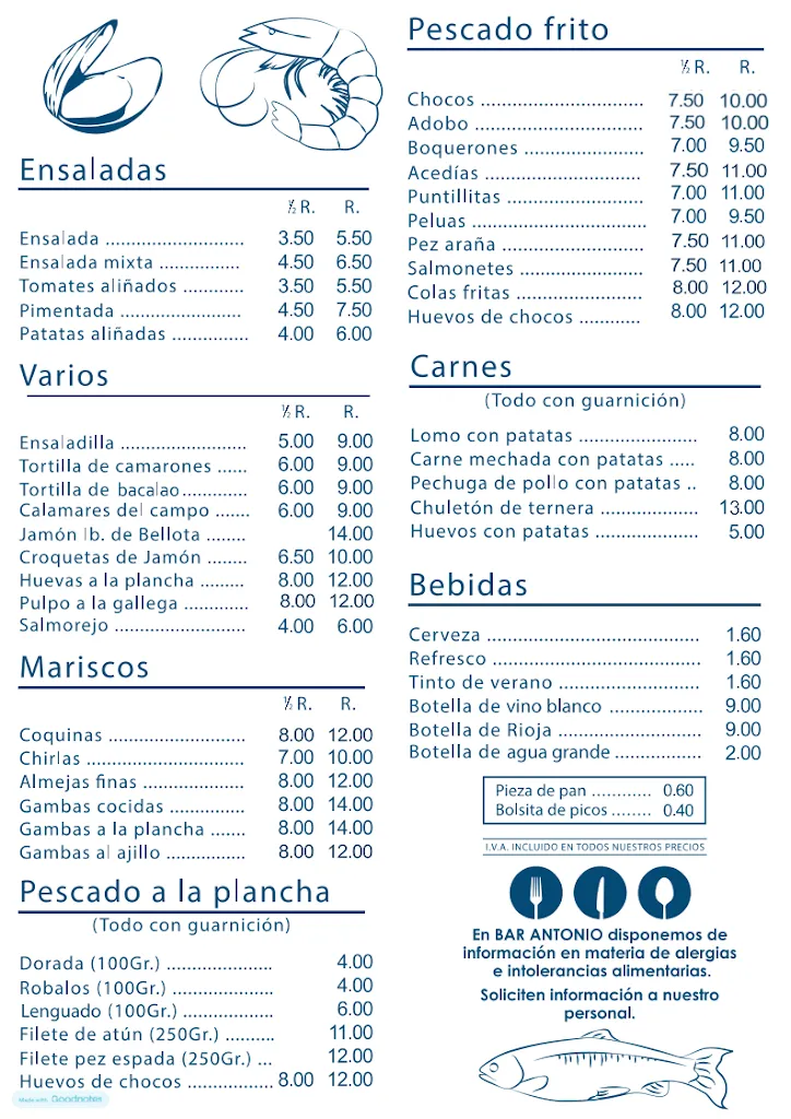 Menu_Bar Antonio_Punta Umbría_image_1