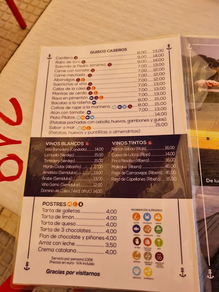 Menu_Bar El Rincón del Tío Paco_Punta Umbría_image_4