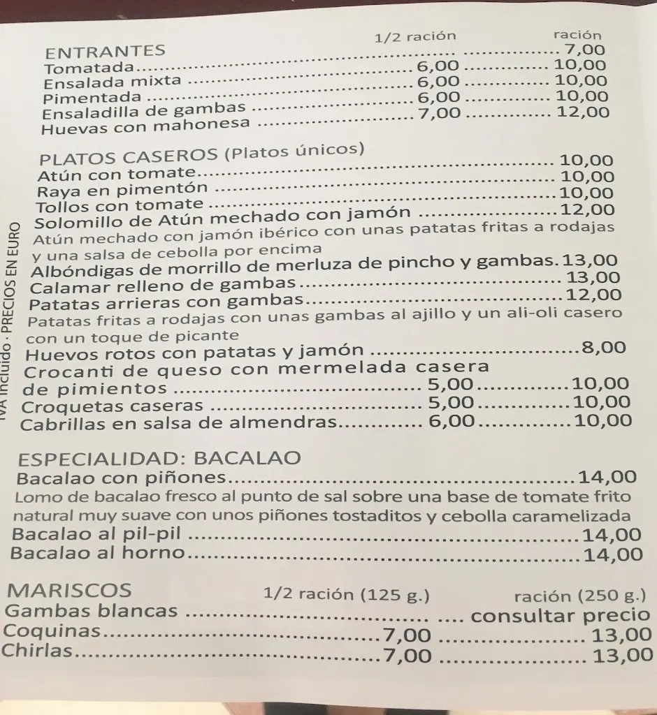 Menu_El Bar de Isidro_Punta Umbría_image_1
