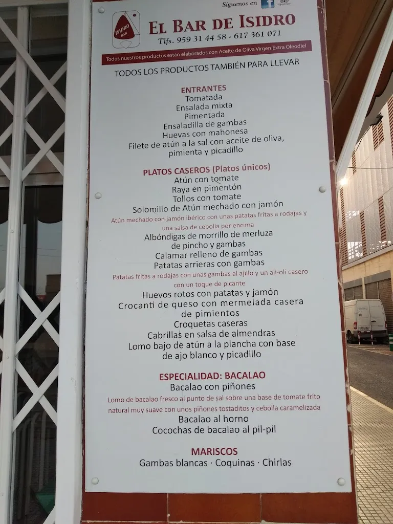 Menu_El Bar de Isidro_Punta Umbría_image_3