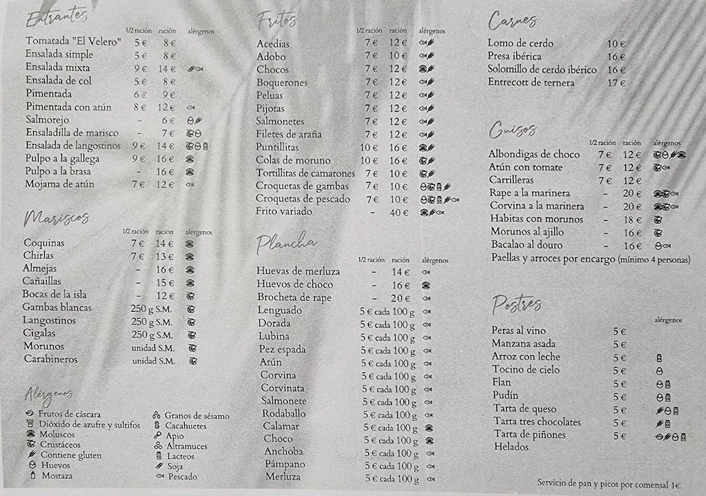 Menu_El Velero_Punta Umbría_image_1