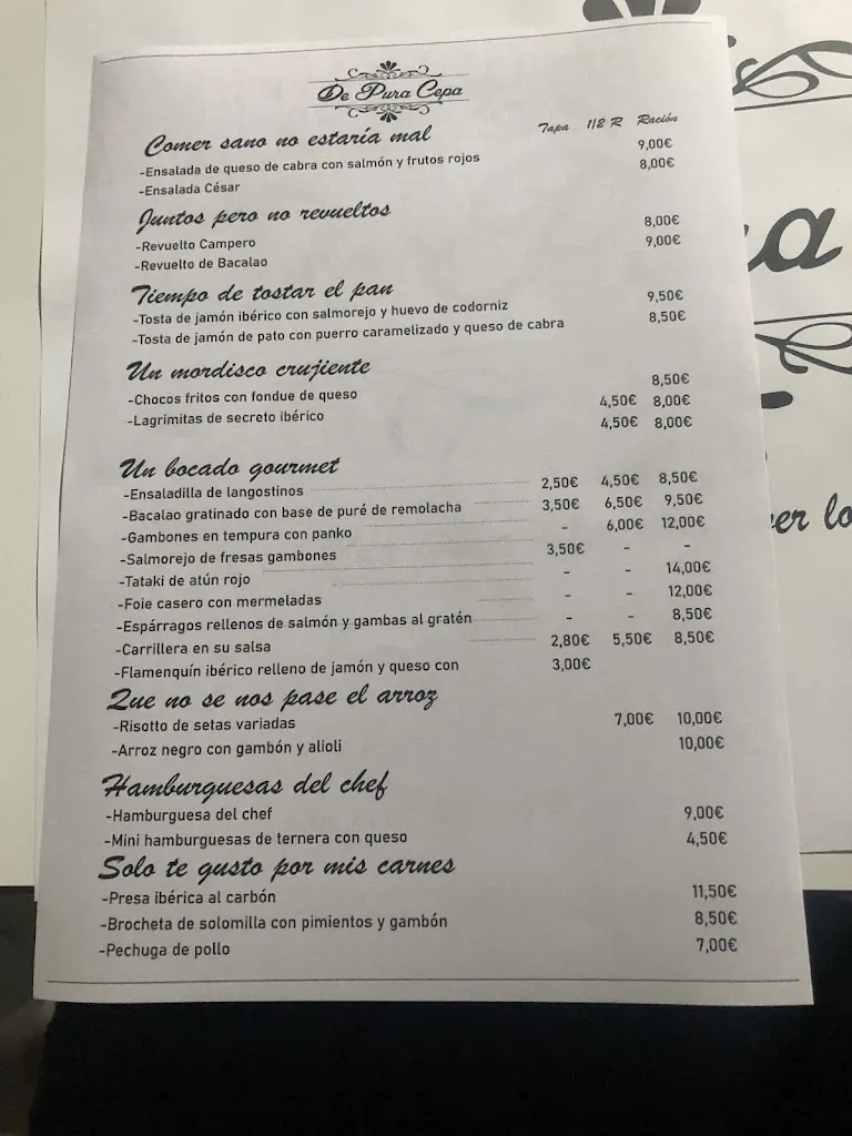 Menu_Restaurante De Pura Cepa_San Juan del Puerto_image_1