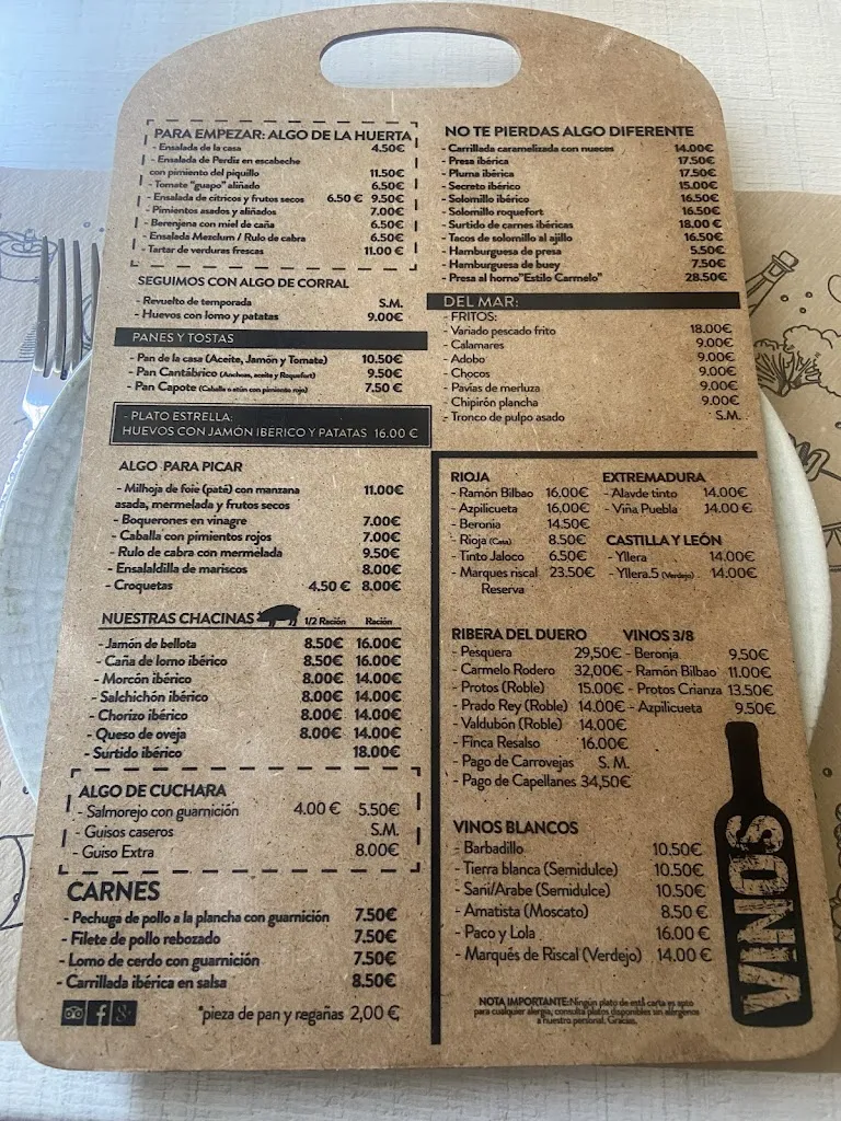 Menu_Restaurante Carmelo_Santa Olalla del Cala_image_1