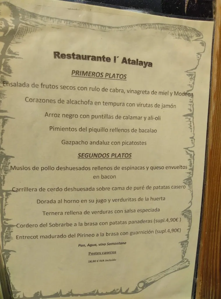 Menu_Restaurante-bar L’Atalaya_Abizanda_image_1