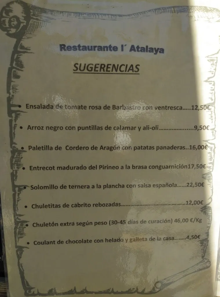 Menu_Restaurante-bar L’Atalaya_Abizanda_image_3