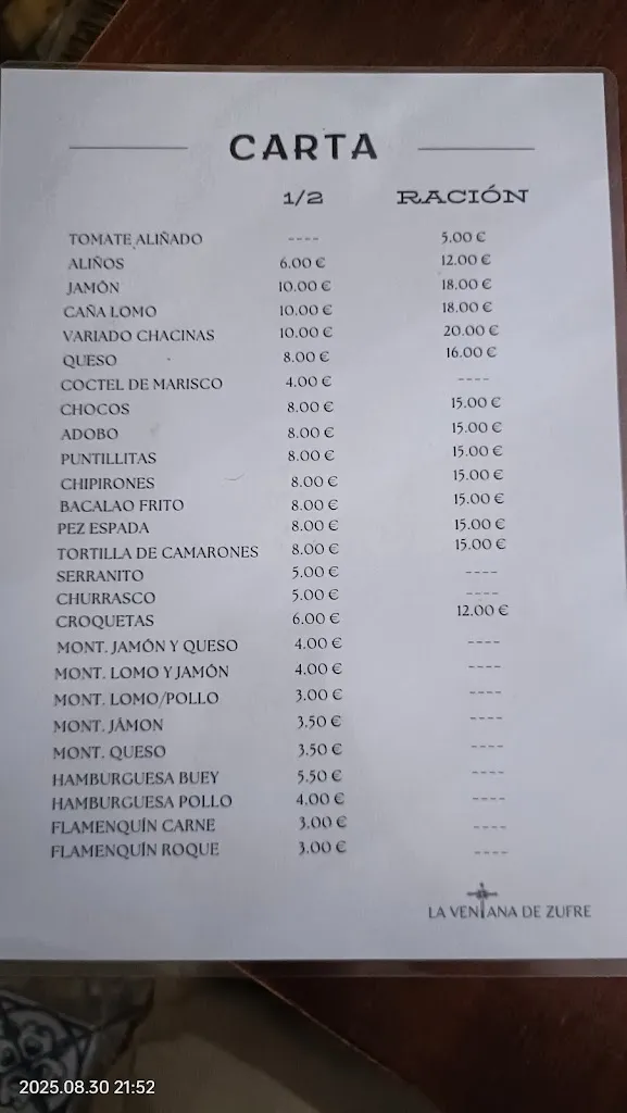 Menu_Restaurante la Ventana_Zufre_image_1