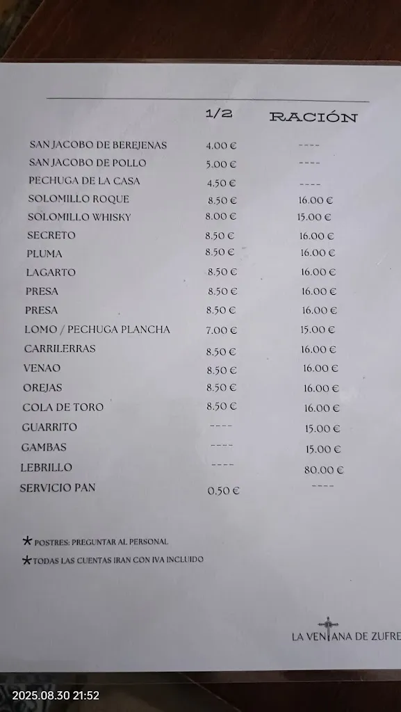 Menu_Restaurante la Ventana_Zufre_image_2