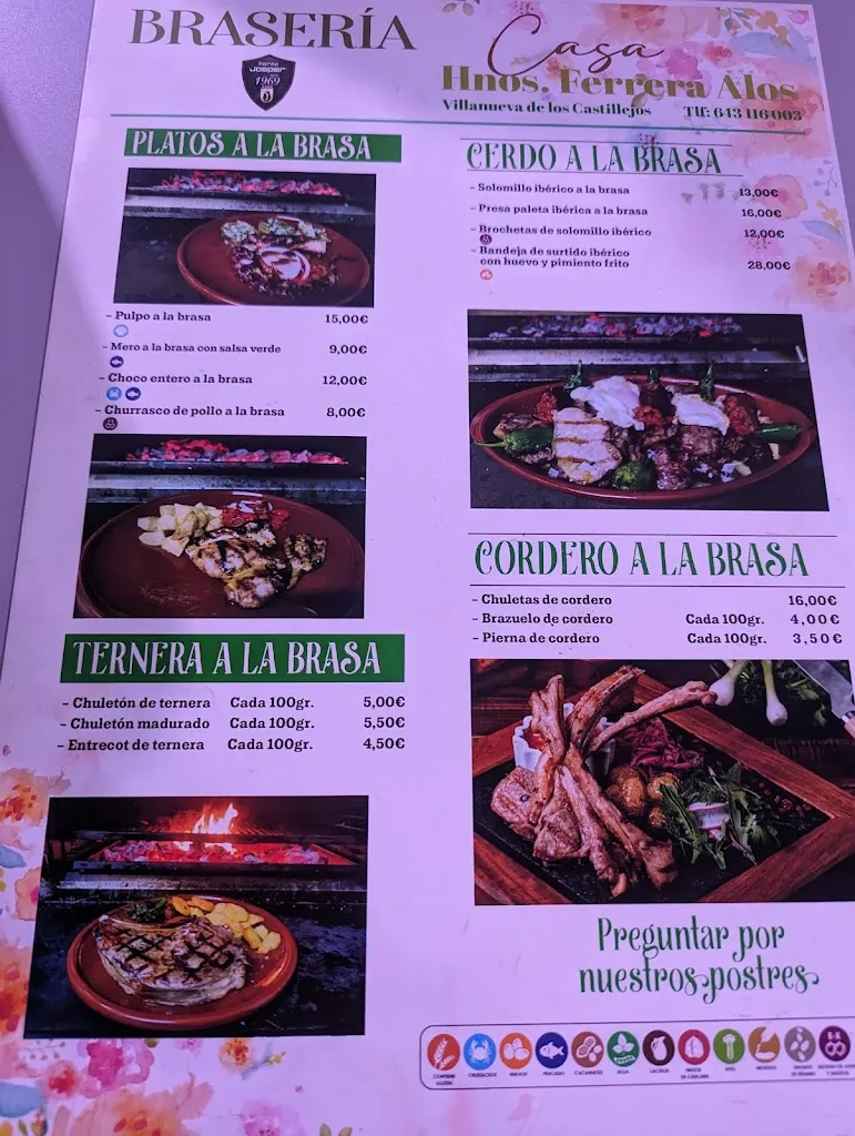 Menu_Casa Hermanos Ferrera Alos_Villanueva de los Castillejos_image_3