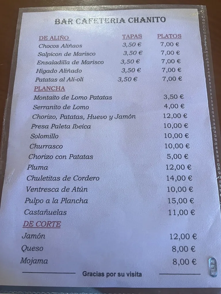 Menu_Bar Cafetería Chanito_Villanueva de los Castillejos_image_2