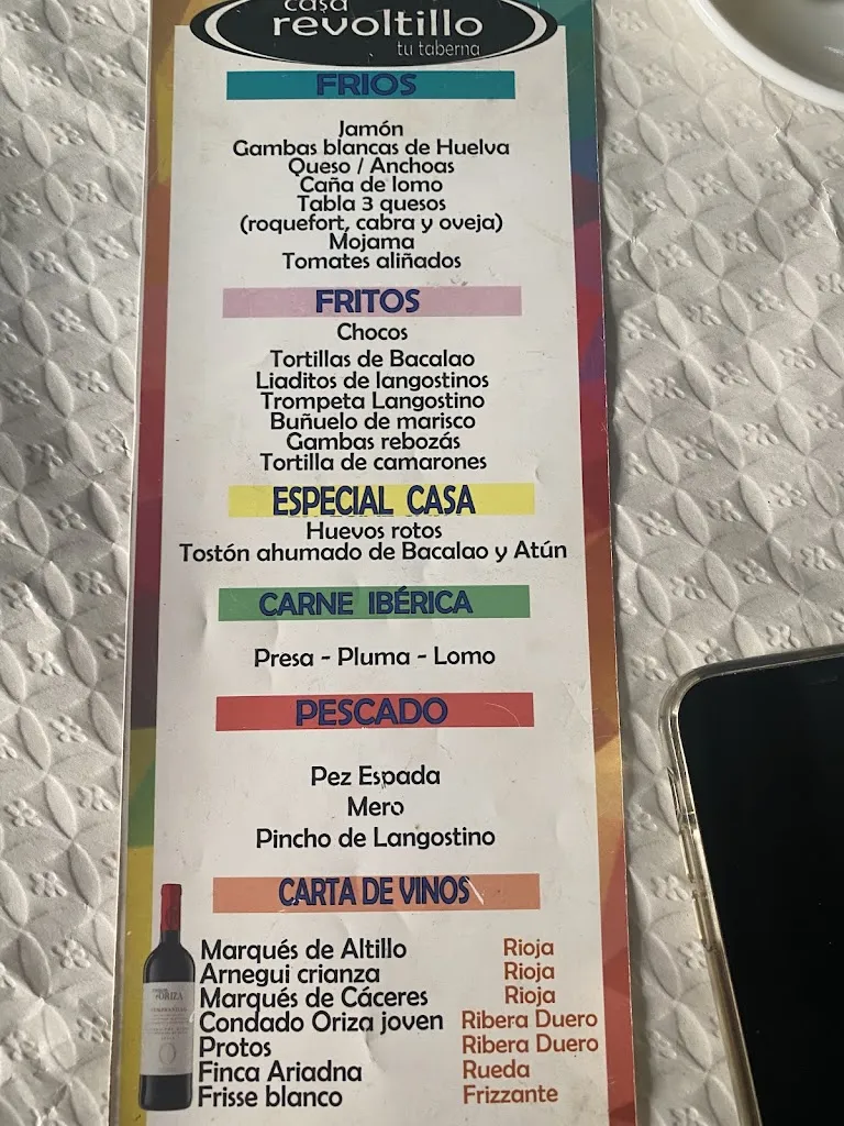 Menu_Restaurante Casa Revoltillo_Villanueva de los Castillejos_image_1