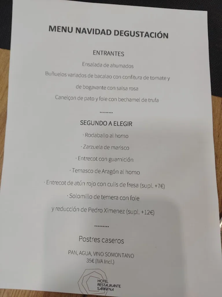 Menu_Hotel Restaurante Sariñena_Albalatillo_image_1