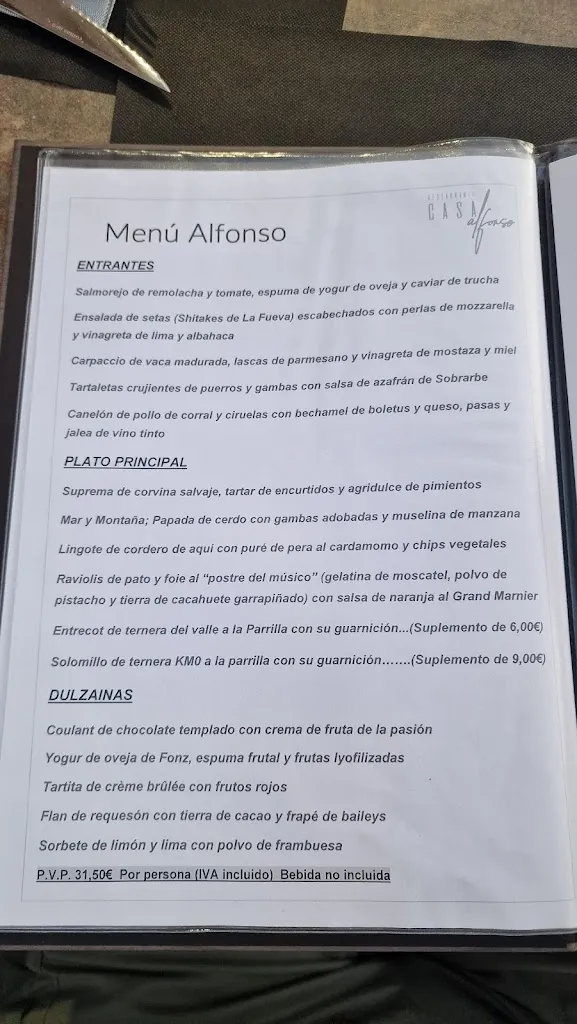 Menu_Casa Alfonso_Aínsa-Sobrarbe_image_2
