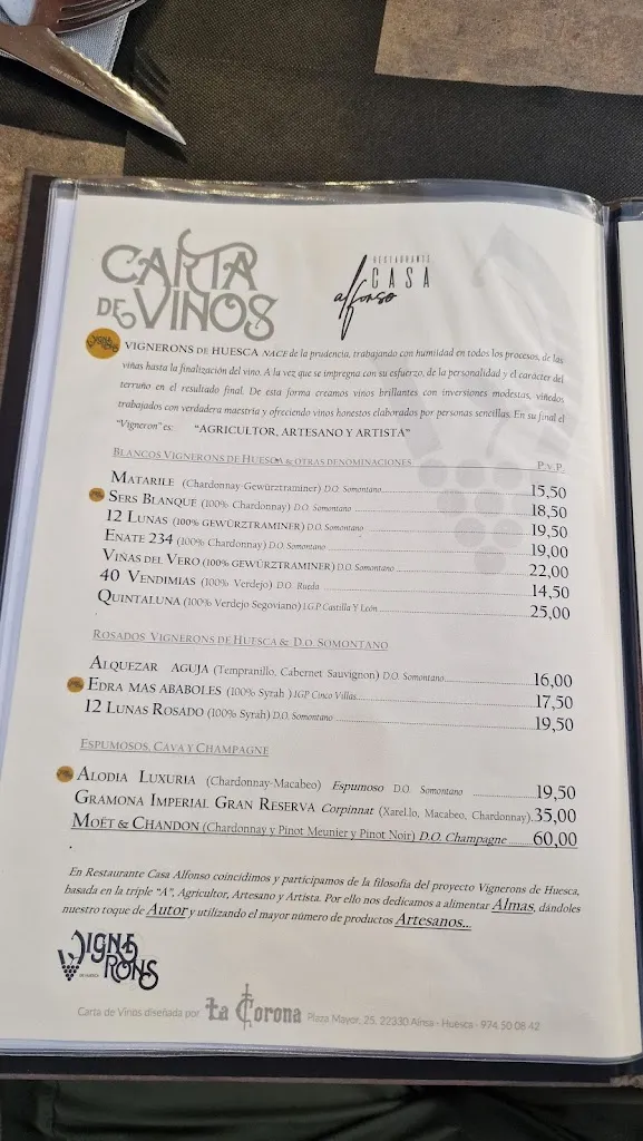Menu_Casa Alfonso_Aínsa-Sobrarbe_image_4