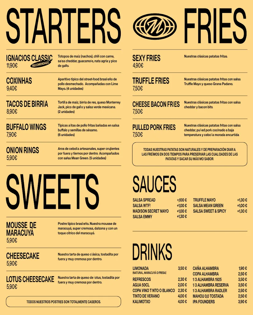 Menu_MADISON Smashburgers | Hamburguesas Zaragoza_Almozara_immagine_1
