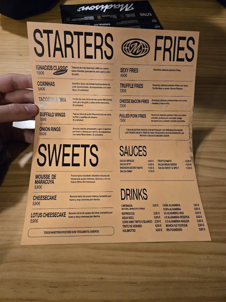 Menu_MADISON Smashburgers | Hamburguesas Zaragoza_Almozara_immagine_4