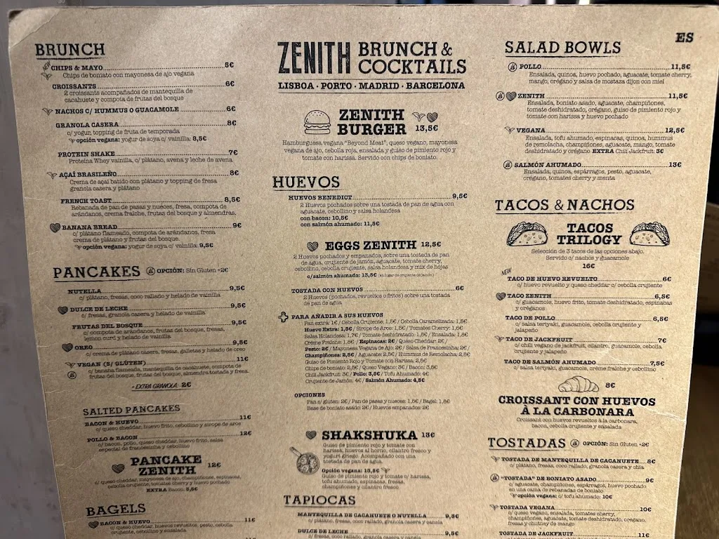 Menu_Zenith Madrid - Calle Desengaño_Arén_image_2