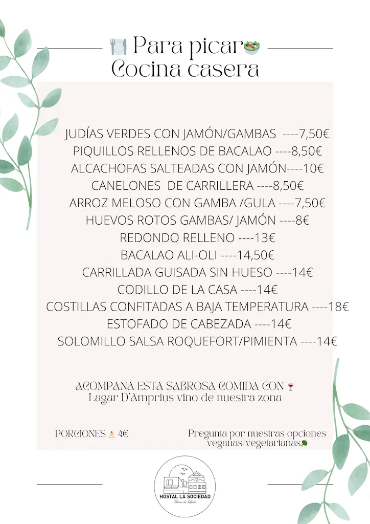 Menu_Bar Restaurante Hostal La Sociedad_Arenys de Lledó / Arens de Lledó_image_3