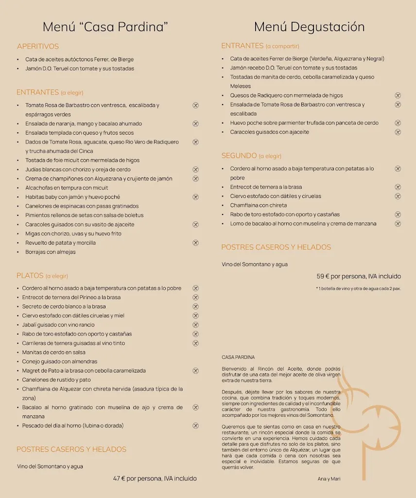 Menu_Casa Pardina | Restaurante Alquézar_Alquézar_image_1