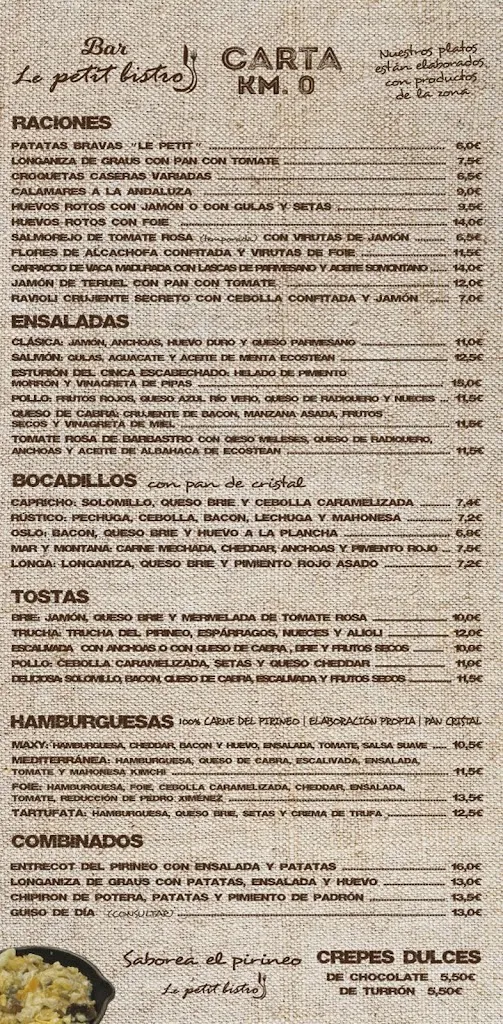 Menu_Restaurante Bar Le Petit Bistro | Alquézar_Alquézar_image_1
