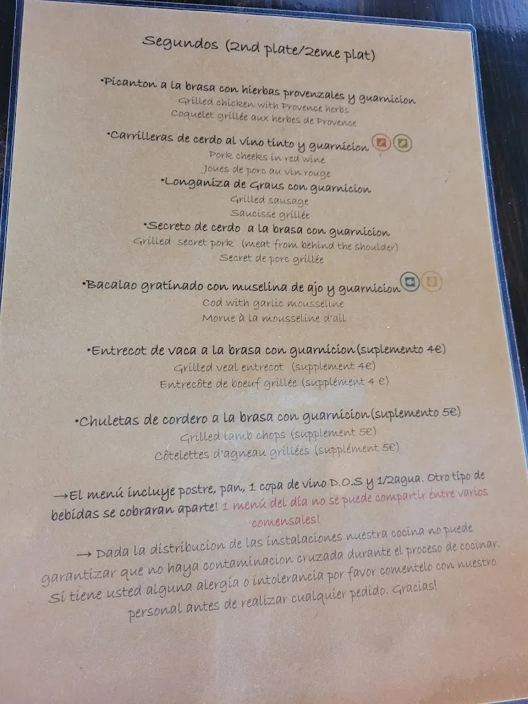 Menu_Bar-Restaurante Las Melias_Alquézar_immagine_4