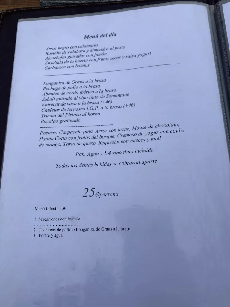 Menu_Brasería Mesón del Vero | Alquézar_Alquézar_image_3