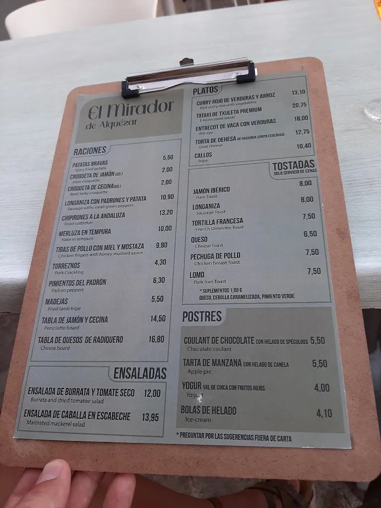 Menu_Bar Restaurante el Mirador de Alquézar_Alquézar_image_4