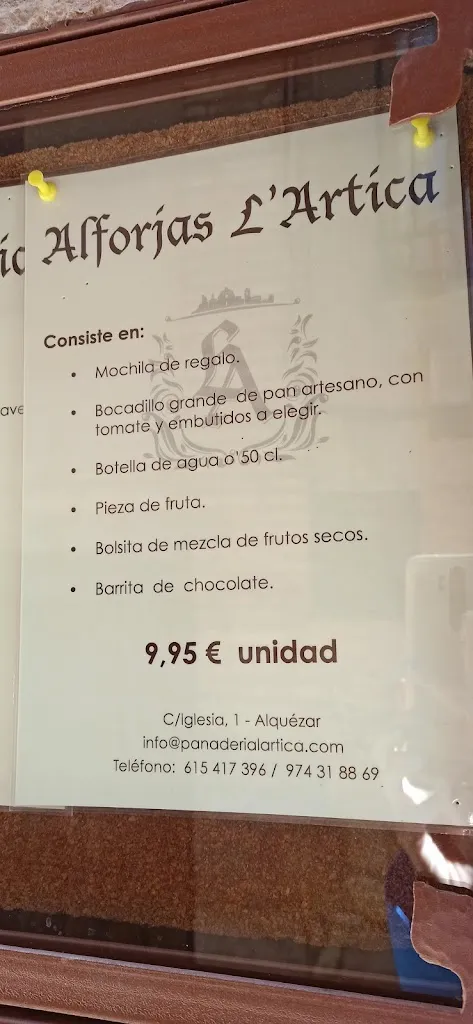 Menu_Panadería L'Artica de Alquezar_Alquézar_image_1