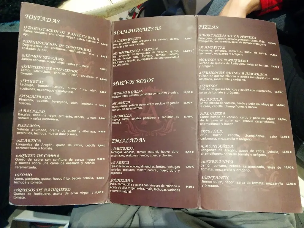 Menu_Panadería L'Artica de Alquezar_Alquézar_image_2