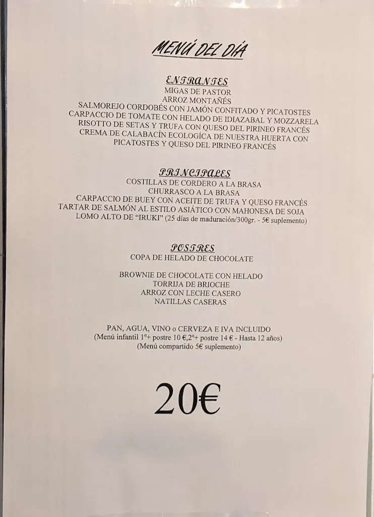 Menu_Berari mountain tavern_Ansó_image_4