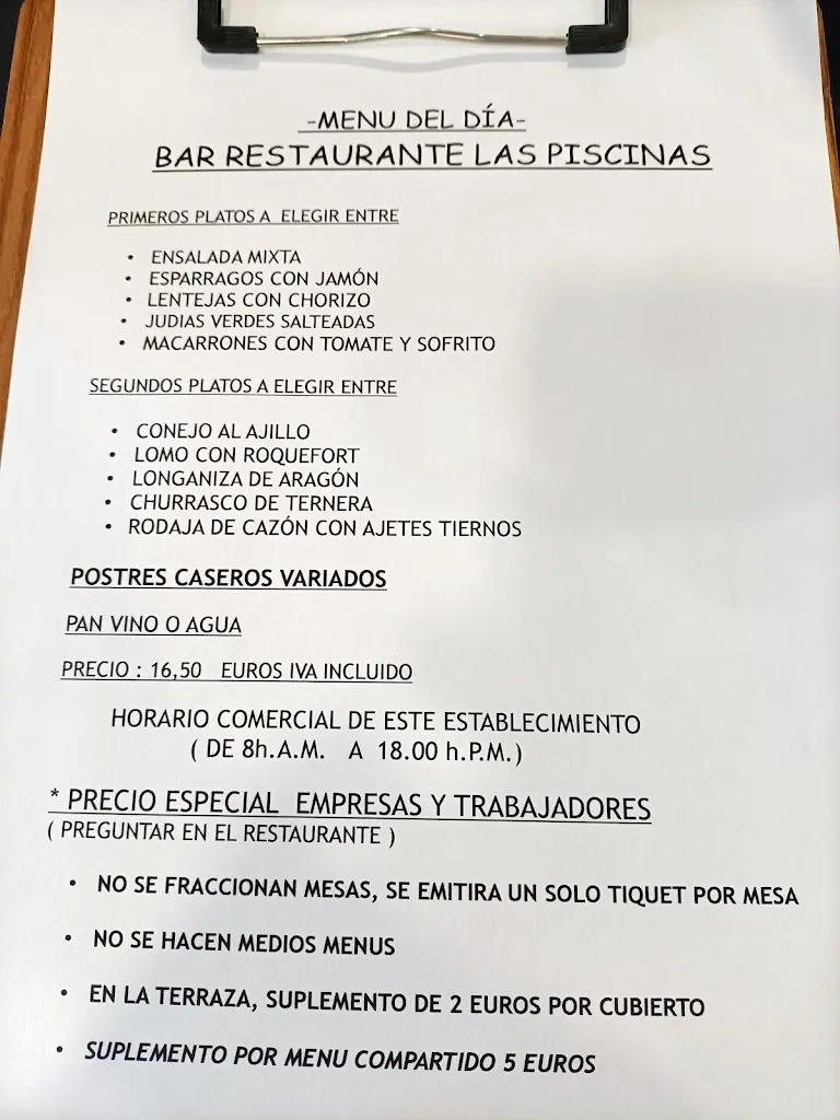 Menu_Bar Restaurante Las Piscinas_Ayerbe_image_2