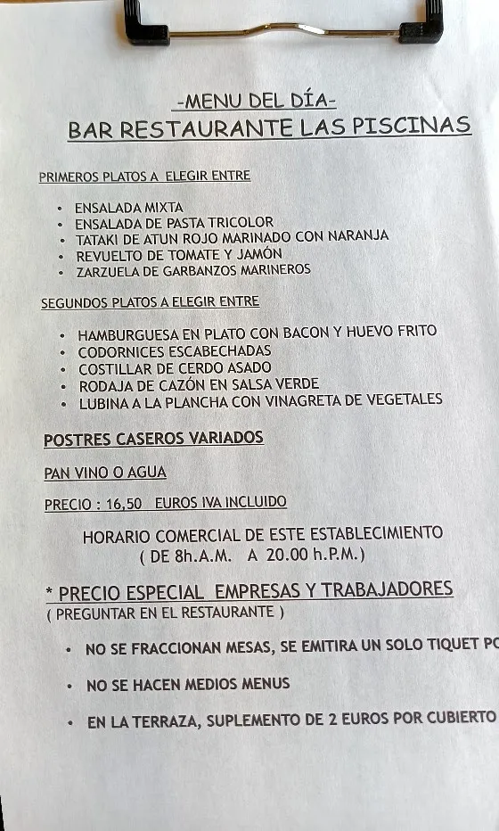 Menu_Bar Restaurante Las Piscinas_Ayerbe_image_4