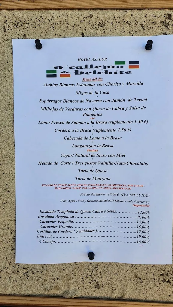 Menu_O Callejón de Belchite Hotel Asador_Ayerbe_image_4