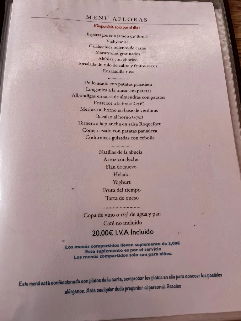 Menu_El Rincón_Ayerbe_immagine_1