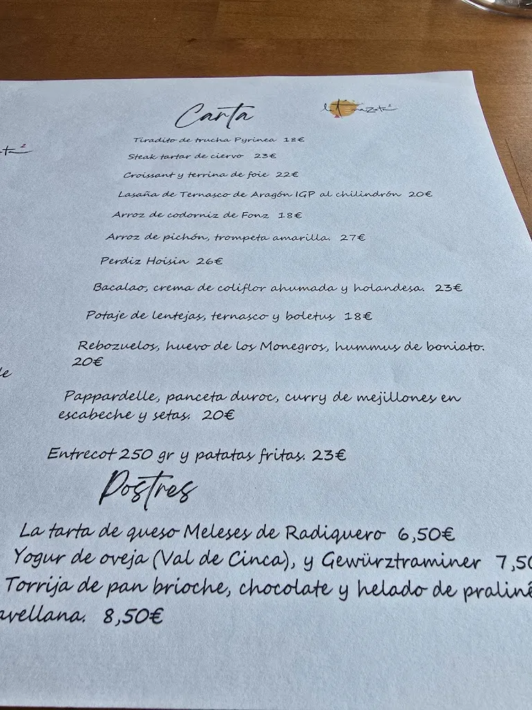 Menu_La Terrazeta_Bielsa_image_3