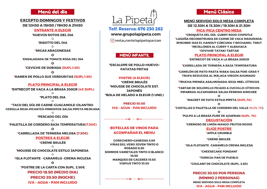 Menu_Restaurante La Pipeta | Parzán_Bielsa_image_3