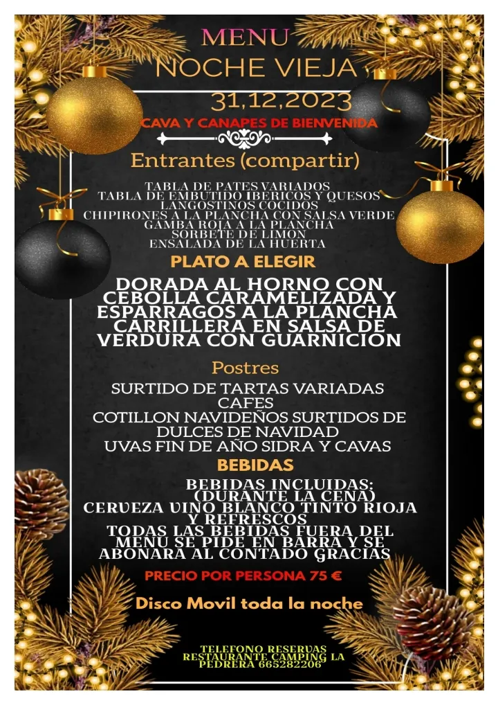 Menu_El Restaurante - Camping La Pedrera_Bigastro_image_1
