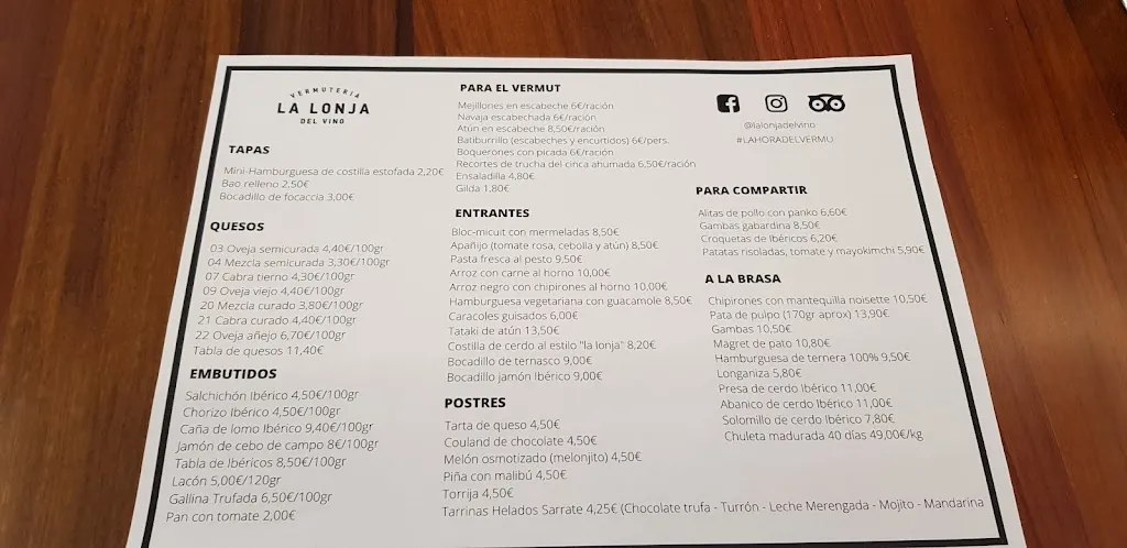 Menu_Vermuteria La Lonja del Vino_Barbastro_immagine_4