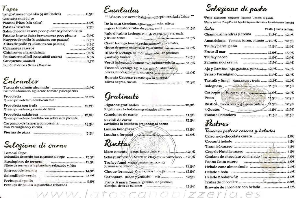 Menu_La Toscana Pizzería Barbastro_Barbastro_immagine_2