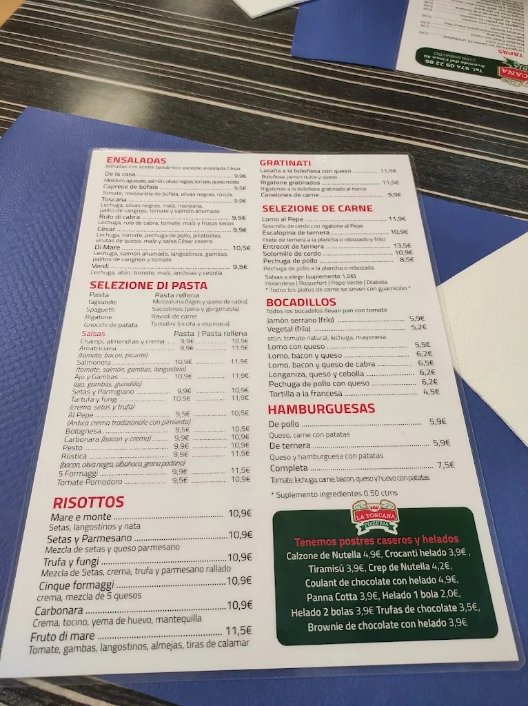 Menu_La Toscana Pizzería Barbastro_Barbastro_immagine_4