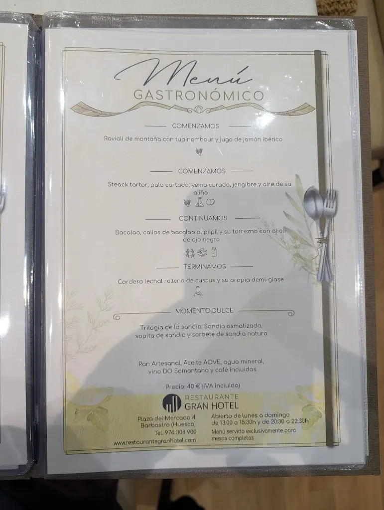 Menu_Restaurante Gran Hotel Barbastro_Barbastro_image_2