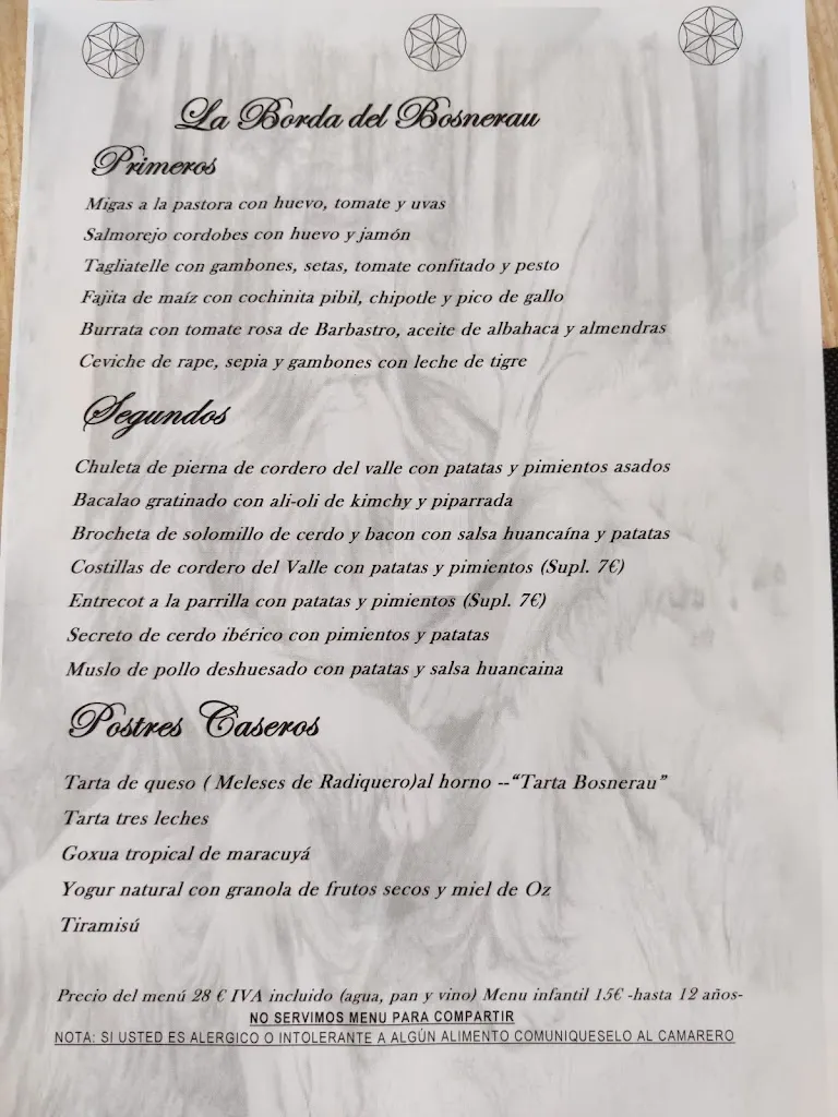Menu_La Borda Del Bosnerau_Biescas_image_4