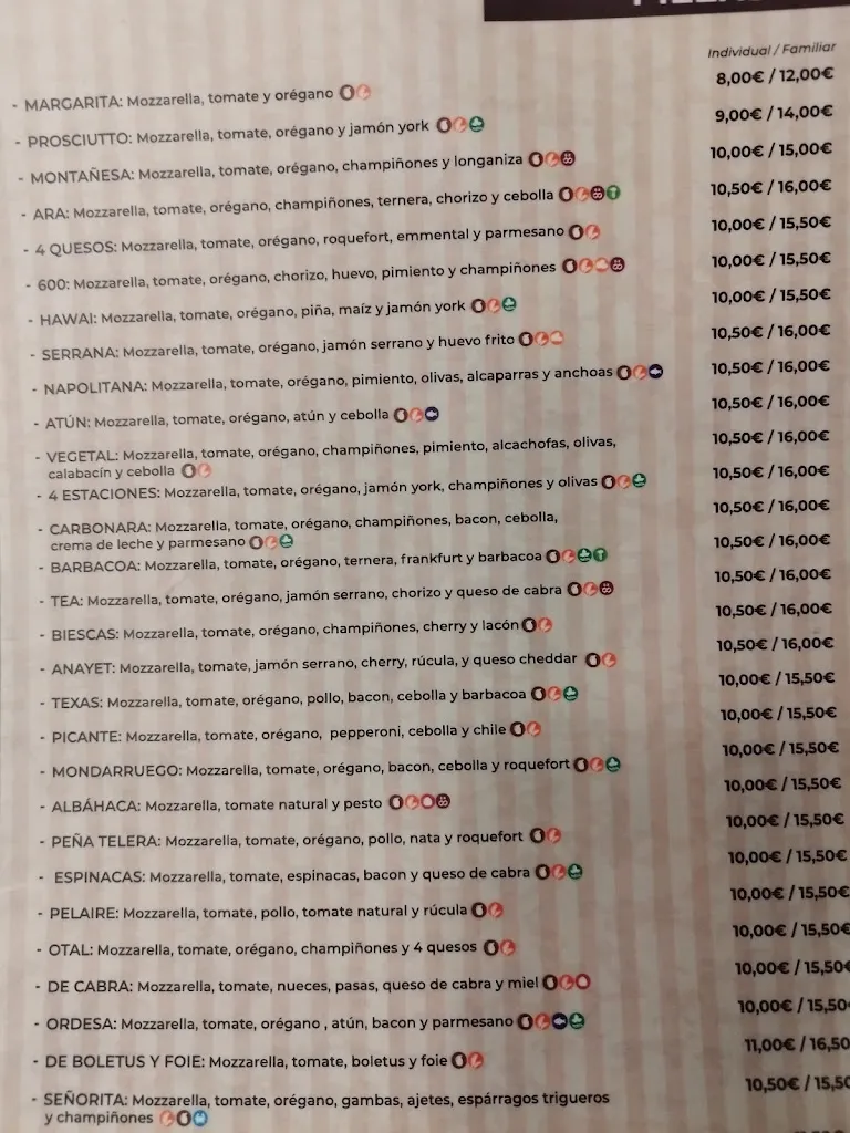 Menu_Pizzeria la Tea_Biescas_immagine_2