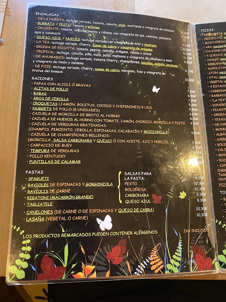 Menu_Pizzería la Tea de Broto_Broto_image_2