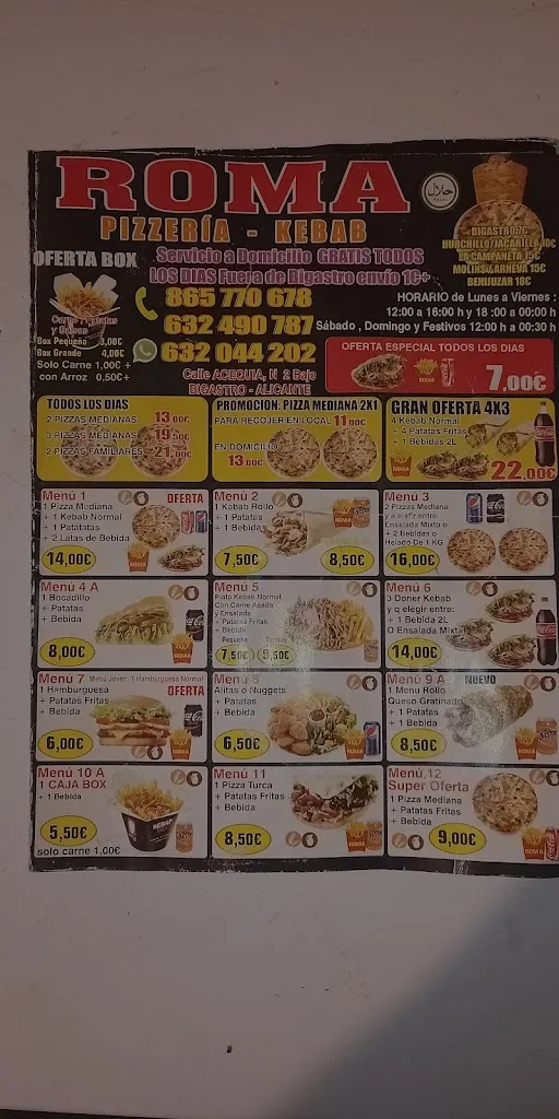 Menu_ROMA PIZZERIA KEBAB_Bigastro_immagine_3