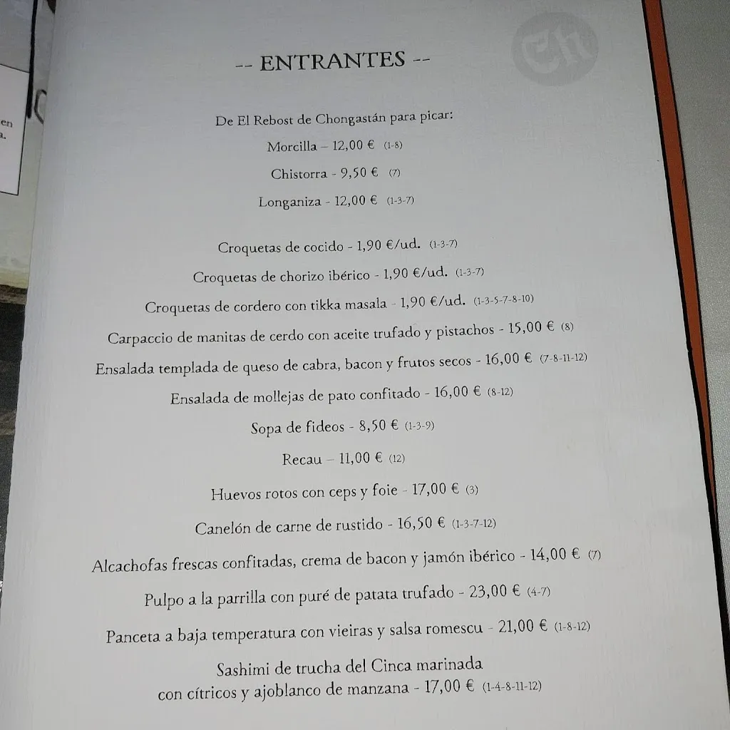 Menu_Restaurante Chongastán_Castejón de Sos_image_1