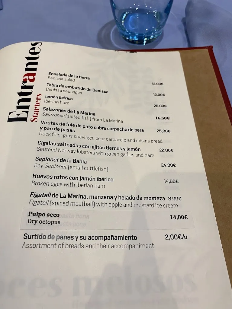 Menü_Restaurant Casa Cantó_Benissa_Bild_1