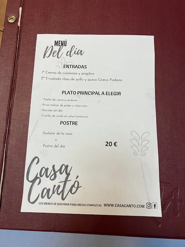 Menü_Restaurant Casa Cantó_Benissa_Bild_2