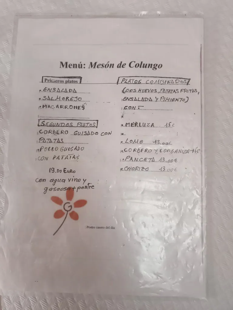 Menu_Hotel Restaurante Mesón de Colungo_Colungo_image_1