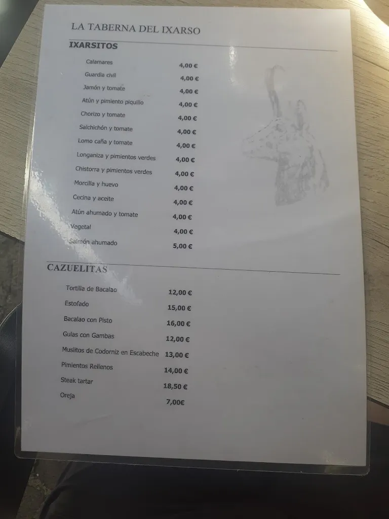 Menu_La Taberna Del Ixarso_Benasque_image_1